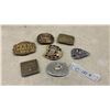 Image 1 : Collection of Seven Vintage Belt Buckles Including CKRM 980, Labatt's, and More