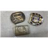 Image 4 : Collection of Seven Vintage Belt Buckles Including CKRM 980, Labatt's, and More