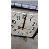 Image 2 : Sentinel Electric Wall Clock with Square Black Frame and Red Second Hand Vintage 14 x 14"