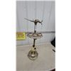 Image 1 : Vintage Chrome DC-3 Airplane Figural Ashtray Stand with Marble Accent