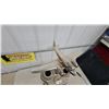 Image 4 : Vintage Chrome DC-3 Airplane Figural Ashtray Stand with Marble Accent