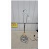 Image 1 : Art Deco Style Two-Light Chrome Table Lamp with Alabaster Orb and Glass Shades