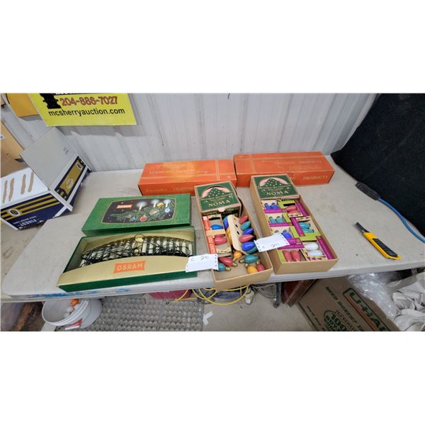 Vintage OSRAM and NOMA Decorative Christmas Tree Lights with Assorted Bulbs with Boxes