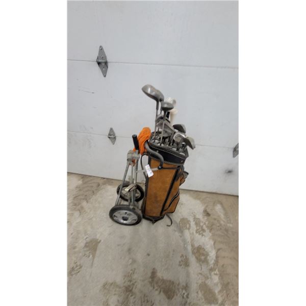 Wilson System II PW2 Stainless Steel Golf Club Set with Bag and Pull Cart R.Handed