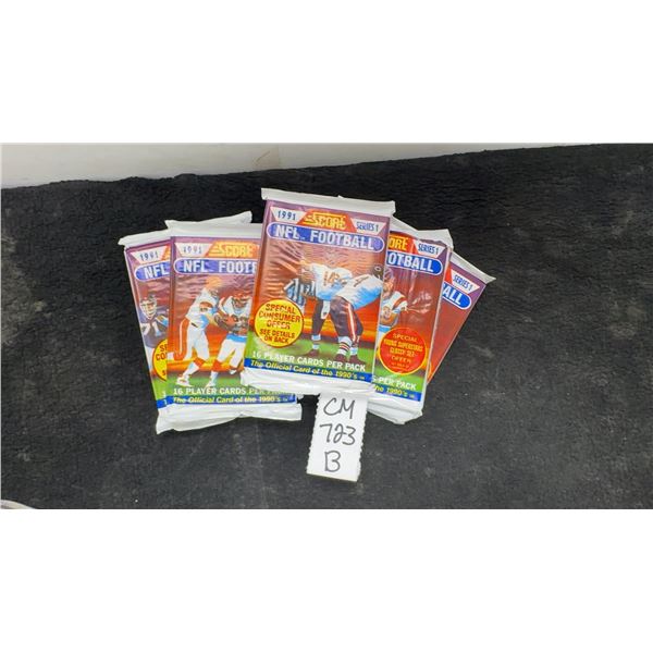 5 Sealed 1991 Score Football Packs