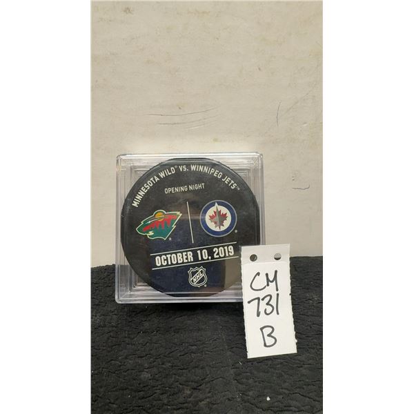 Official Winnipeg Jets Opening Night Warm Up Puck VS Minnesota