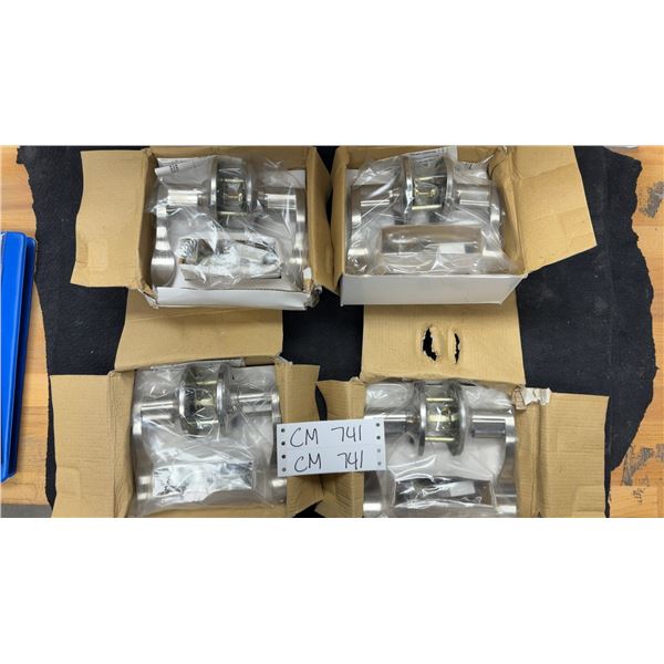 4 Left Handed Stainless Steel Door Handles