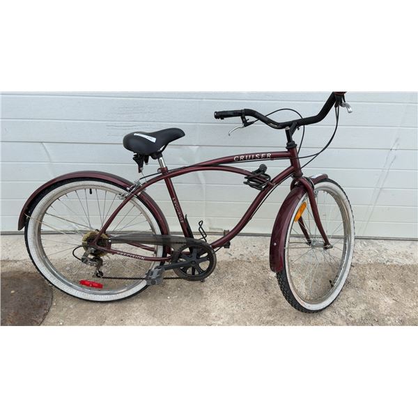 Precision Cruiser Bicycle with Shimano SIS Rear Derailleur and Whitewall Tires