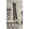 Image 1 : Vintage Wrought Iron Fence Sections with Decorative Scrollwork 69" 70" 36" and Finial Posts