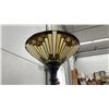 Image 5 : Tiffany-Style Stained Glass Torchiere Floor Lamp with Geometric Shade and Metal Base, 70" Tall
