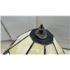 Image 3 : Tiffany-Style Table Lamp with Octagonal Stained Glass Shade and Bronze-Finish Base, 23" High. One