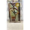 Image 5 : Stained Glass Floral Panel with White Lilies in Scrolled Bronze-Tone Metal Frame, 26 x 13