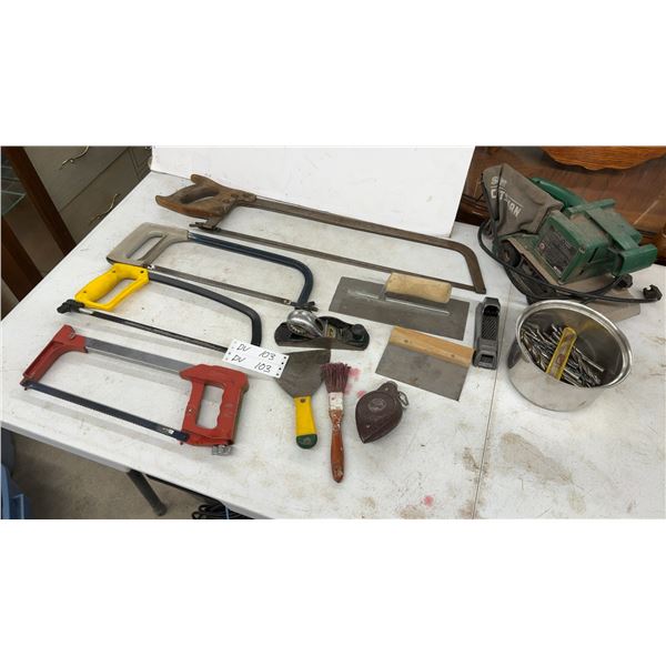 Craftsman 4 x 21" Belt Sander Model 315.116030, Hacksaws, Trowels, Hand Plane, and More