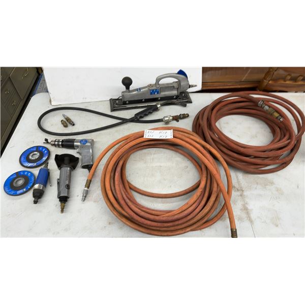 NP Power Pneumatic Finishing Sander, Power Fist 3/8" Air Drill, Air Hoses, and More