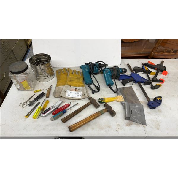 Makita Corded Electric Drills, Heat Gun, Ball Peen Hammers, Bar Clamps, and More