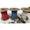 Image 2 : Three Spools Electrical Wire Red Blue White and Door Hardware Lot