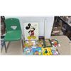 Image 1 : Mickey Mouse 16 x 20" Picture, 1970s Clear Resin Mounted Mickey Mouse Picture, Child's Chair