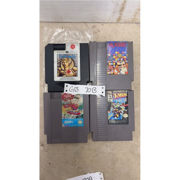 4 Nintendo Games: Dr. Mario, Pyramid, Simpsons, & X Men