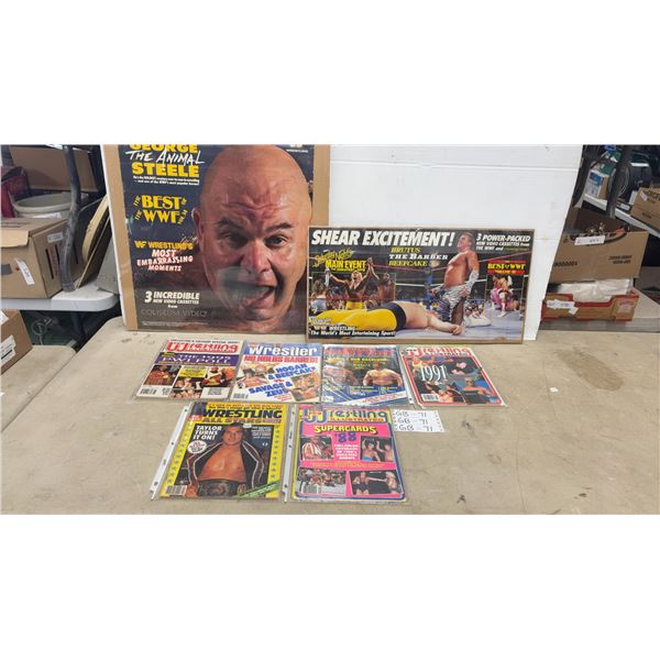 6 Wrestling Magazines from 2 x 1988, 1989, 1992, 1993, 1995 and 2 Posters
