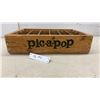 Image 1 : Vintage Pic-A-Pop Wooden Drink Crate with 24 Bottle Sections, 17 x 11 x 4"