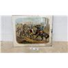 Image 1 : Antique Chromolithograph Depecting General Putman Abandoning His Plow to Join the Revolution War in