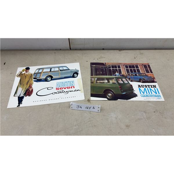 Two Vintage Austin Car Brochures: Seven Countryman and Mini Countryman Mark II