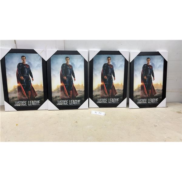 New Four Justice League Superman Framed Prints, 19 x 13"