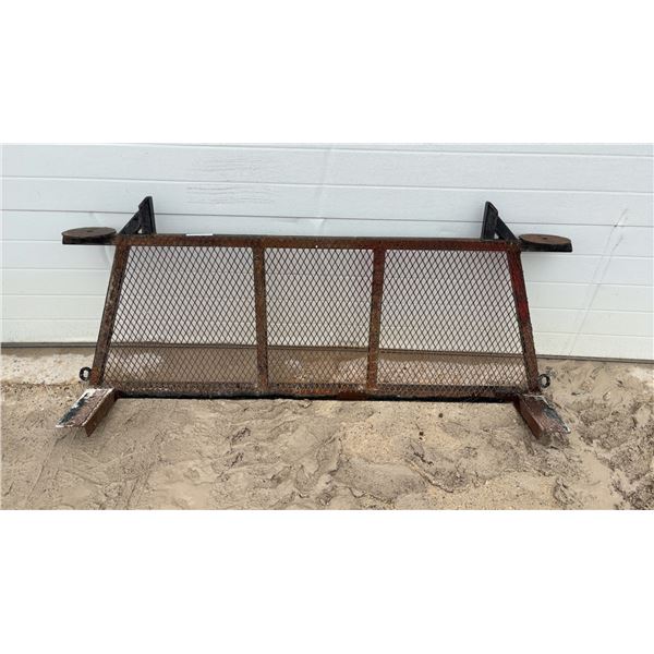 Heavy-Duty Steel Truck Headache Rack with Expanded Metal Mesh and Beacon Light Mounts 70"