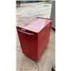 Image 3 : Red Three-Drawer Rolling Tool Cabinet with Open Bottom Storage Shelf