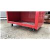 Image 4 : Red Three-Drawer Rolling Tool Cabinet with Open Bottom Storage Shelf