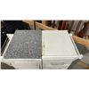 Image 10 : White Mobile Kitchen Island with Granite Top, Cabinet, and Four Drawers, 37 x 39 x 19" Bottom