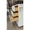 Image 6 : White Mobile Kitchen Island with Granite Top, Cabinet, and Four Drawers, 37 x 39 x 19" Bottom