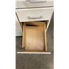 Image 8 : White Mobile Kitchen Island with Granite Top, Cabinet, and Four Drawers, 37 x 39 x 19" Bottom