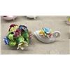 Image 4 : Porcelain Floral Bouquets, Swan Planter, Dog Figurines, Glass Slipper, and More