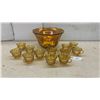 Image 1 : Northwood Grape and Cable Marigold Carnival Glass Punch Bowl Set with Twelve Cups