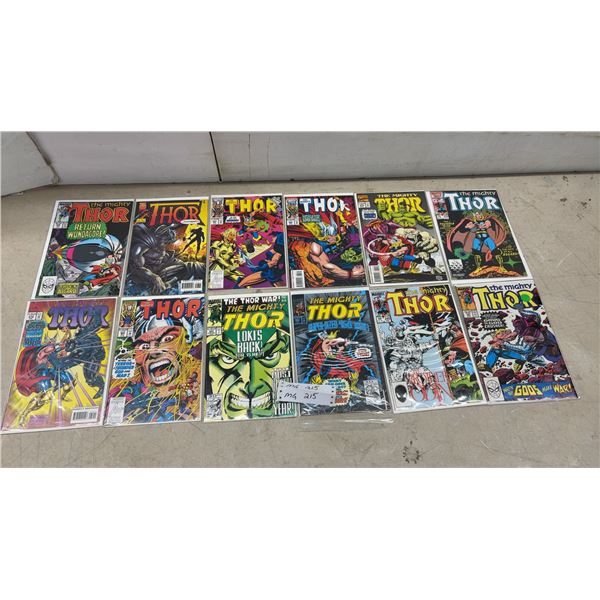 Collection of 12 Marvel Comics The Mighty Thor Comic Books Issues 349-491 Bagged & Boarded and More