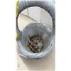 Image 2 : Decorative Concrete Wicker Basket Planter with Handle, Yellow Ribbon, and Roses, 23 x 18 x 19"