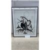 Image 1 : A. Watcheston Signed Indigenous-Style Print with Moon and Figure, Framed, 24 x 20"