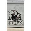 Image 4 : A. Watcheston Signed Indigenous-Style Print with Moon and Figure, Framed, 24 x 20"