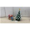 Image 1 : Ceramic Christmas Tree with Light-Up Bulbs, Star Topper, 17" Tall and Ferris Wheel Music Box