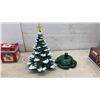 Image 4 : Ceramic Christmas Tree with Light-Up Bulbs, Star Topper, 17" Tall and Ferris Wheel Music Box