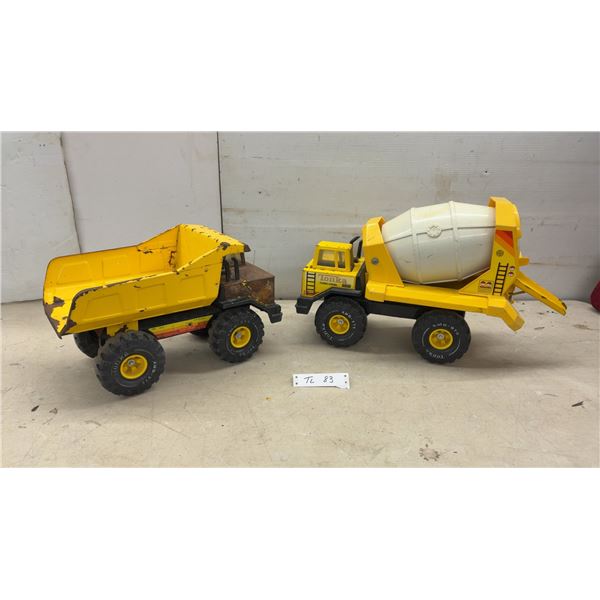 Tonka Mighty Dump Truck and Turbo-Diesel Cement Mixer Construction Toys