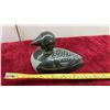 Image 2 : Soapstone Loon Carving 8 1/2" and Serpentine Curled Animal Figure Signed WWS 04