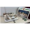 Image 1 : Traditions Porcelain Victorian Village Set with Christmas Express Train& Lights