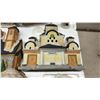 Image 5 : Traditions Porcelain Victorian Village Set with Christmas Express Train& Lights