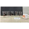 Image 1 : Five Walt Disney Davy Crockett Cocktail Glasses and The Beatles Milk Glass Mug