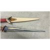 Image 4 : Set of Five Vintage Hand-Carved, Burned, and Painted Wood Daggers