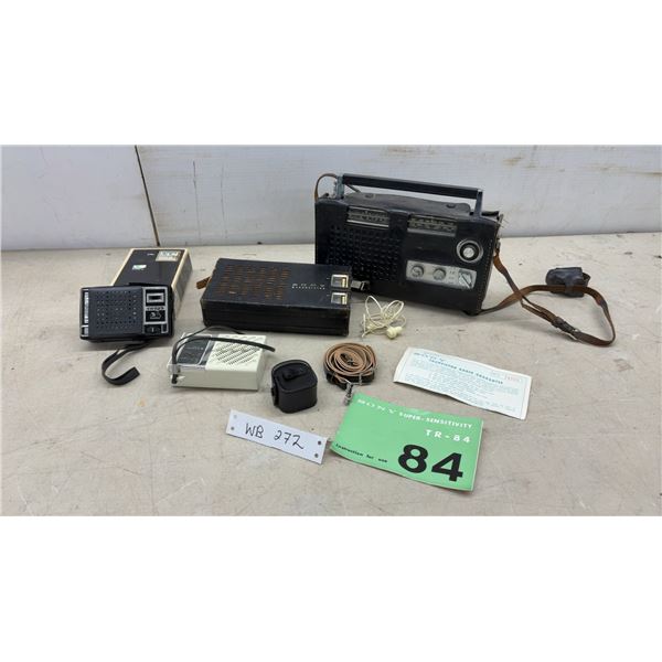 Vintage Transistor Radios: Sony TR-84, Sanyo, Swaps, Earphones, Straps, and More