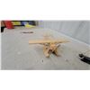 Image 7 : Wooden Model Airplane, Metal Ornamens Horn Art