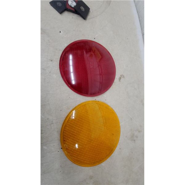 Red and Amber Round Replacement Glass Lens Railway,12" Diameter